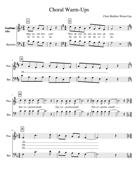 Choral Warm-Ups Sheet music for Piano, Voice | Download free in PDF or MIDI | Musescore.com