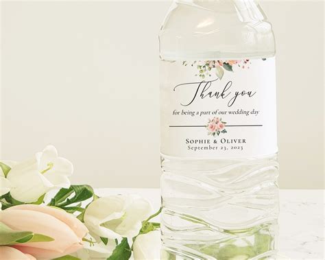 Wedding Water Bottle Label Template Printable Water Bottle - Etsy