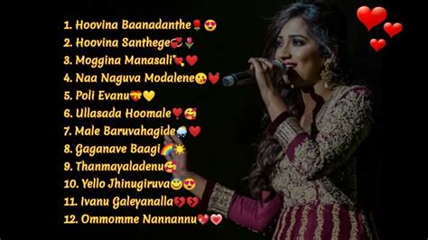 Melody Queen Shreya Ghoshal Kannada Songs😍 ️ Shreya Ghoshal Shreya ...