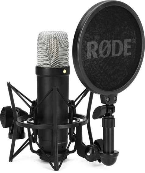 Rode NT1 5th Generation Condenser Microphone with SM6 Shockmount and Pop Filter - Black | Sweetwater