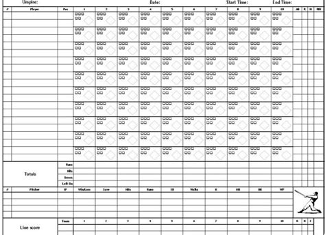 Printable Baseball Score Sheet Templates (Excel, Word, PDF) - Best ...