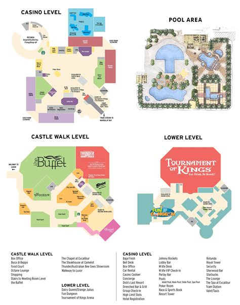 Excalibur Casino Property Map & Floor Plans - Las Vegas | Excalibur ...