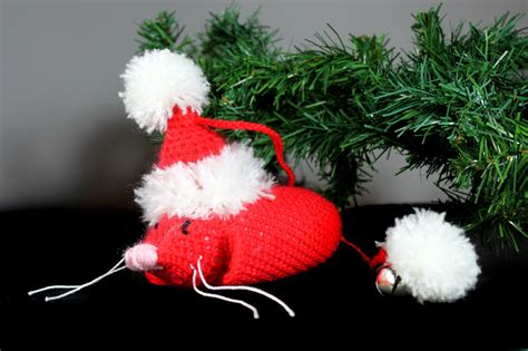 Mouse Christmas Ornament, Santa Suit, Crochet, Red and White Decoration ...