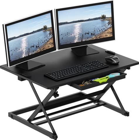 Buy SHW 32-Inch Height Adjustable Standing Desk Converter Riser ...
