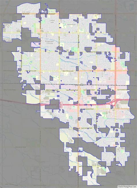 Map of Meridian city, Idaho - Thong Thai Real