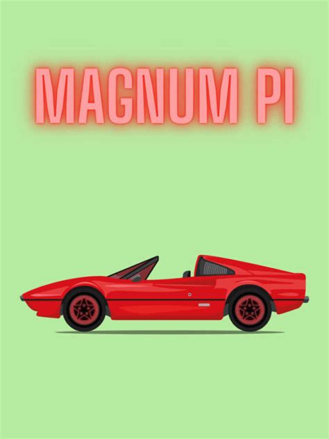 Magnum PI Ferrari 308 GTS Poster - Winter Museo