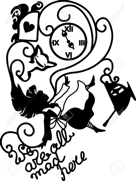 Alice In Wonderland Clock Drawing at GetDrawings | Free download