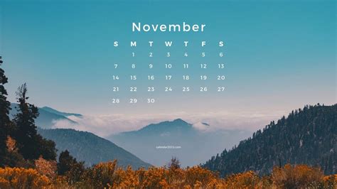 November 2023 Desktop Background Calendar Wallpaper