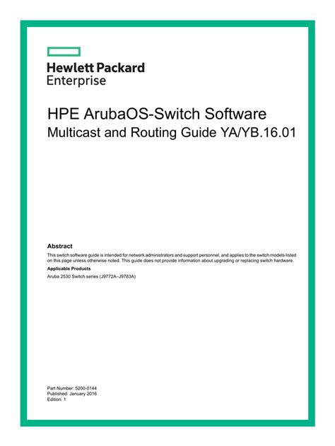 Aruba 2530 Switch Installation Guide | Manualzz