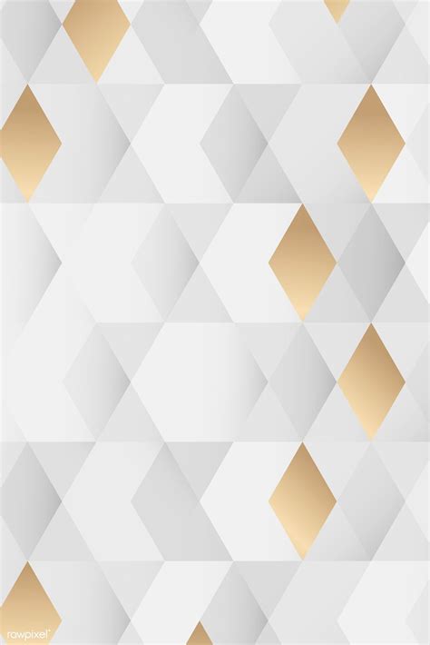 White and gold geometric pattern background vector | premium image by rawpixel.com ...