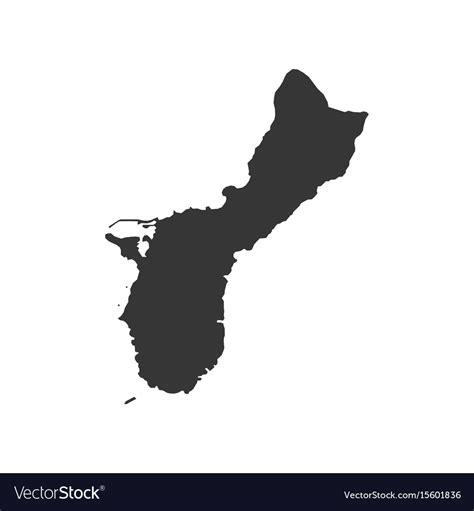 Guam map silhouette Royalty Free Vector Image - VectorStock