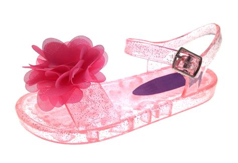 Girls Jelly Sandals Shoes Kids Flat Summer Beach Flower Jellies Kids Size 5-10 | eBay