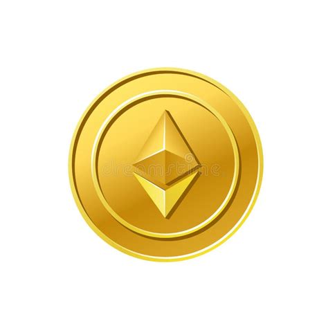 Ethereum Crypto Currency Golden Ethereum Coin Icon Stock Vector ...