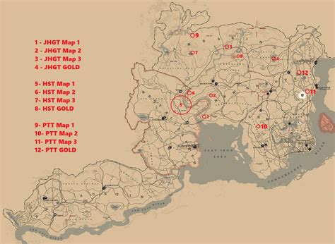 Treasure hunt map and gold bar location : r/reddeadredemption