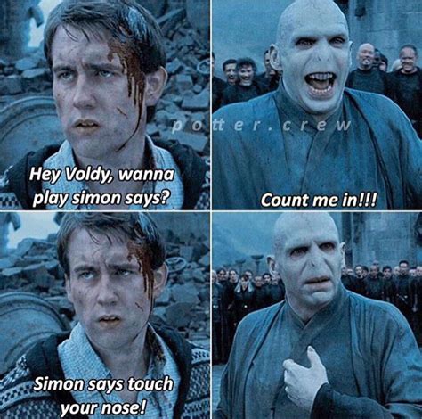 Touch your nose 👃🏻 | Harry potter voldemort, Harry potter jokes, Harry ...