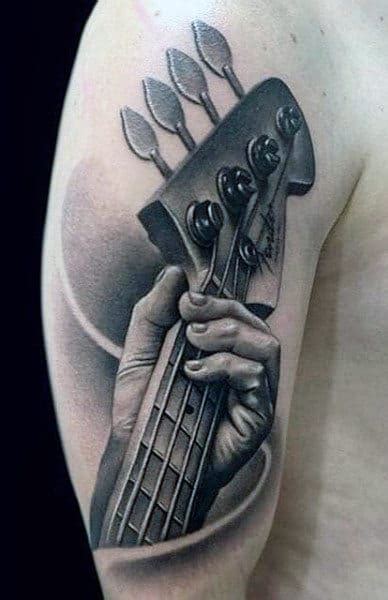 65 Guitar Tattoos For Men - Acoustic And Electric Designs