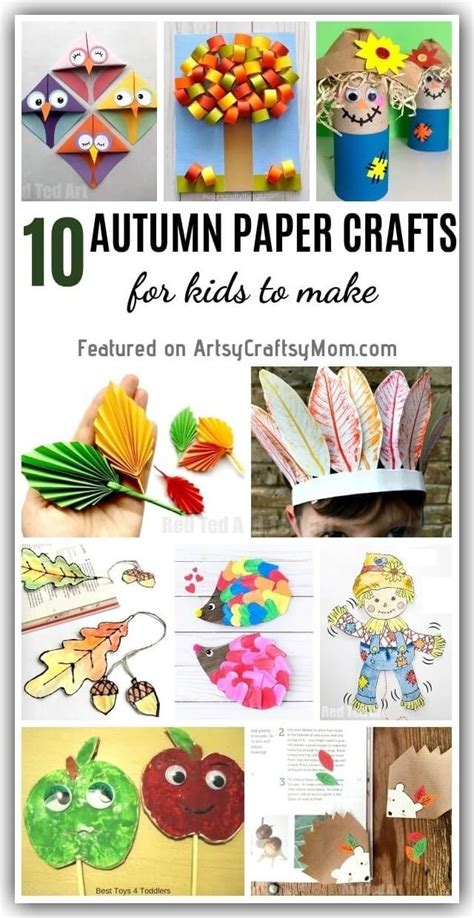 10 Awesome Autumn Paper Crafts for Kids | Fall paper crafts, Crafts for kids, Paper crafts