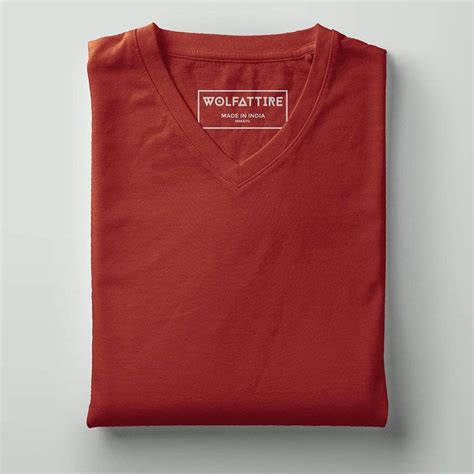 Men's V-neck plain T-shirt Red (Regular Fit) – Wolfattire