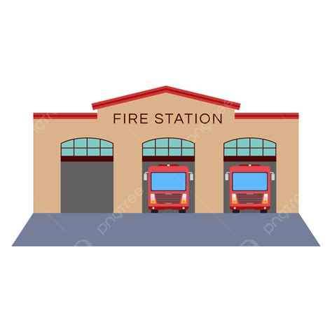 Cartoon Fire Station Building And Fire Truck Animatio - vrogue.co