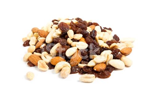 Nuts And Raisins Isolated On White Stock Photo | Royalty-Free | FreeImages