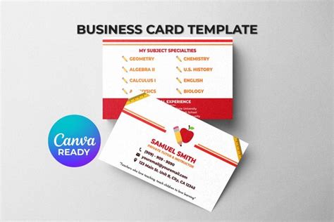 Business Card Template for Teachers and Private Tutors DIY - Etsy