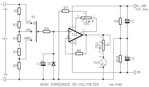 High Impedance DC Voltmeter using MOS Op-Amp - EEWeb