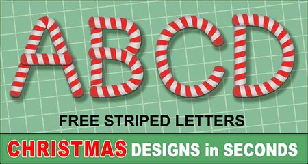 Candy Cane Stripes (Christmas Alphabet Lettering Font) – DIY Projects, Patterns, Monograms ...