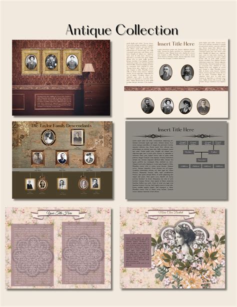 Genealogy, Ancestry, Family History Book Template the Antique Collection - Etsy