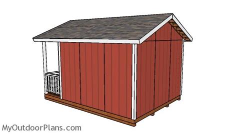 12x12 Gable Shed with Porch Plans | MyOutdoorPlans