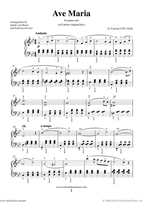 ave maria caccini - PDF free sheet music