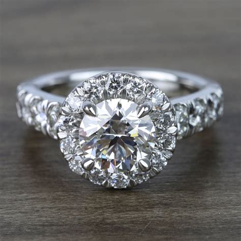 2 Carat Diamond Round Halo Engagement Ring