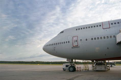 Double-deck Aircraft Standing at the Airport Stock Photo - Image of ...