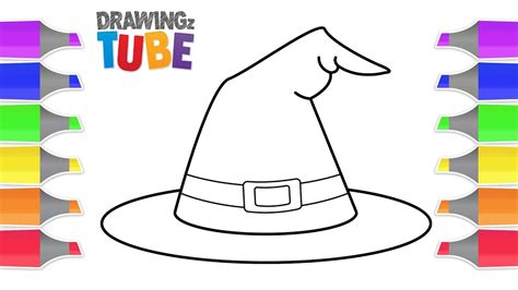 How to Draw a Witch Hat for Kids | Halloween Videos | Educational Videos by DRAWINGz TUBE - YouTube