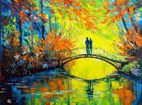 Bridge Couple Original Painting Painting Art & Collectibles jan ...