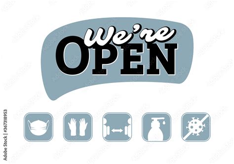 We're open banner. Vector illustration. Stock Vector | Adobe Stock