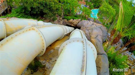 [4k] Big Drop Water Slide POV - Humunga Kowabunga POV - Disney's Water Parks