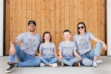 Family Mockup Family Shirt Mockup Athletic Heather Shirt Mockup Matching Family Bella Canvas ...