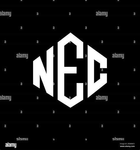 NEC letter logo design with polygon shape. NEC polygon and cube shape ...