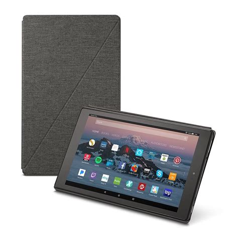 Fire HD 10 Tablet Case Charcoal Black Slim Design Magnetic Closure Microfiber Ne