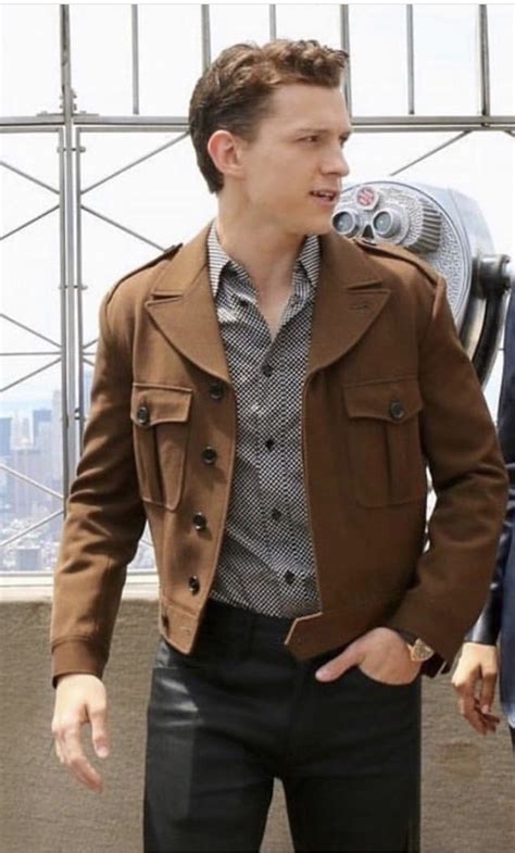 Pin by JV on Tom Holland | Winter outfits men, Brown coat outfit, Mens ...