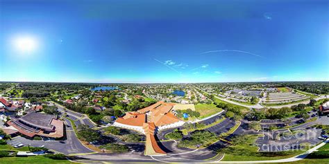 Aerial 360 equirectangular photo of St Bonaventure Catholic Chur ...