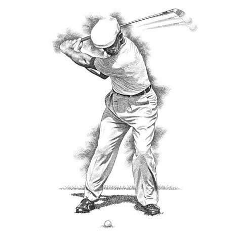 Ben Hogan - Back Swing - Golf Illustration | Golf art, Golf tips, Golf ...