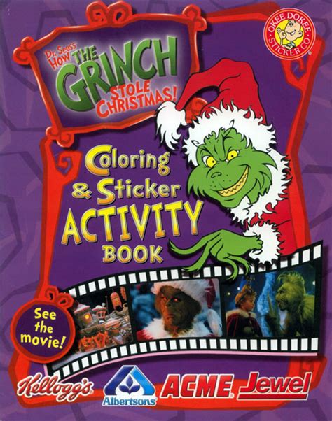 How the Grinch Stole Christmas (Movie Coloring and Activity Book; 2000) Okee Dokee Sticker Co ...