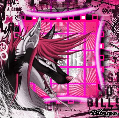 Emo pink wolf