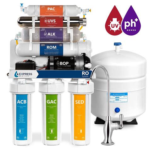 Express Water 11-Stage Reverse Osmosis Alkaline Remineralization + UV Ultraviolet Filter System ...