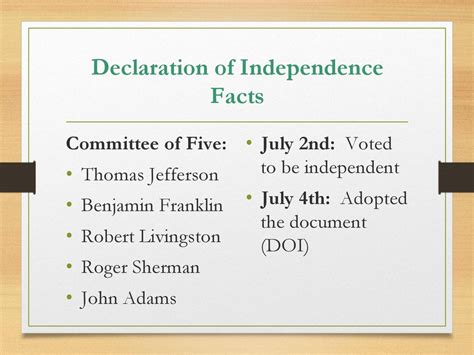 The Declaration of Independence American Beliefs At Work - ppt download