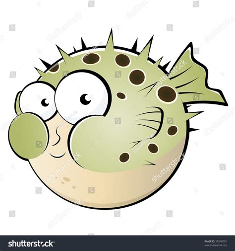 Funny Blowfish Cartoon Stock Vector (Royalty Free) 55548091 | Shutterstock