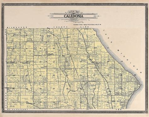 1908 Map of Caledonia Township Racine County Wisconsin - Etsy