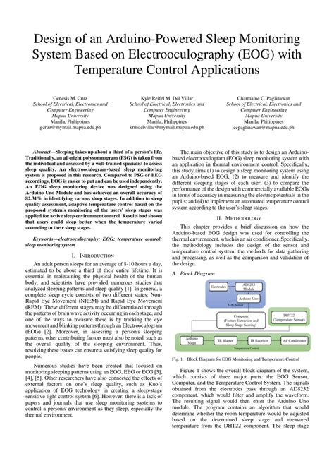 (PDF) Design of an Arduino-Powered Sleep Monitoring System Based on Electrooculography (EOG ...