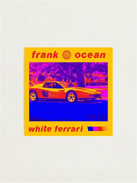 "Frank Ocean White Ferrari Cover Art" Photographic Print by Mickeli | Redbubble